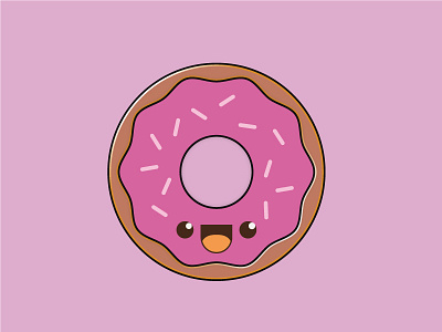 Donut character donut doodle happy illustration sweet