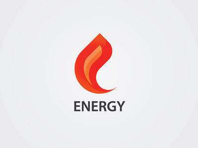 Energy brand color energy fire flame logo orange print