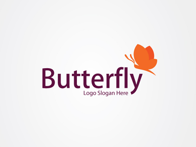 Butterfly app brand butterfly logo mobile orange purple