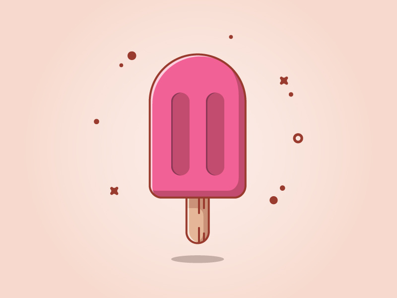 Ice Cream ice food summer strawberry illustrator illustration ice cream popsicle