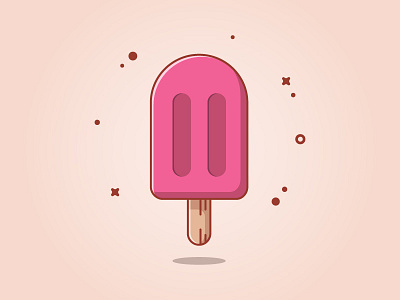 Ice Cream food ice ice cream illustration illustrator popsicle strawberry summer