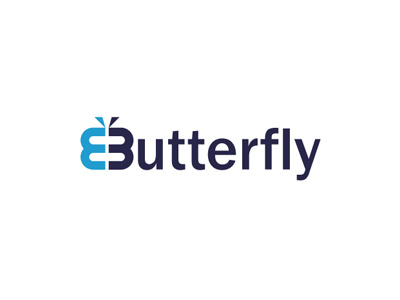 Butterfly apps blue brand butterfly logo mobile