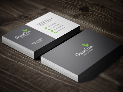 GreenCare Business cards black business cards care gray green