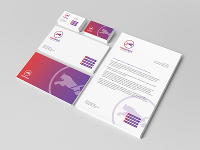 TigerSpeed Stationery business cards envelops identity letterhead purple red speed stationery tiger white