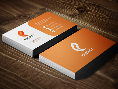 Energy Business Cards brand buisness cards business e letter energy flame gray logo orange