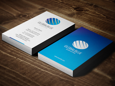Global Blue blue brand buisness cards business global gray logo world