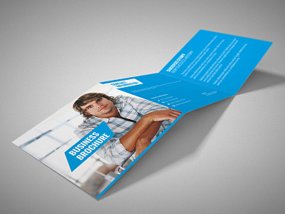 Square Brochure blue brand brochure business logo print square template