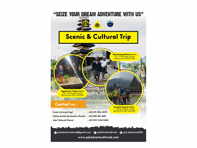 Flier Scenic & Cultural Trip PAT adventure branding brochure design graphic design holiday illustration logo mockup trip vector