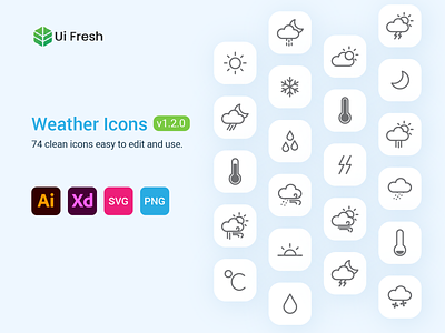 74 Weather Icons Free Download - UIFresh ai design download free icon weather weather forecast weather icon