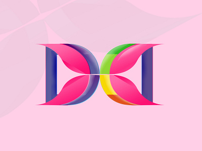 D Letter & Butterfly Logo