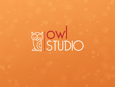 Owl Studio Logo brand brand identity branding logo design logotype orange owl owl illustration owl logo
