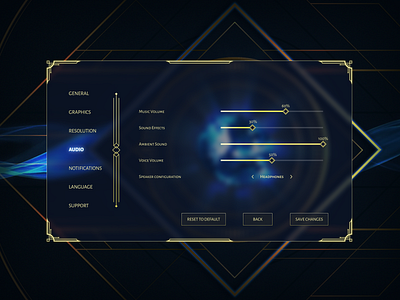 Daily UI #7 - Settings arcane art deco audio branding daily ui design graphic design illustration league of legends lol settings ui ux vector videogame