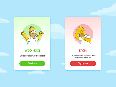 Daily UI #11 - Flash messages app branding cartoon daily ui design error flash flash message funny illustration kids simpson success ui ux