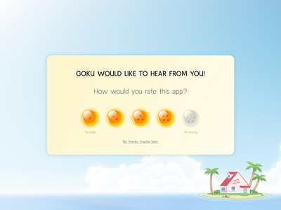 Daily UI #16 - Pop-up / Overlay app branding comic daily ui design dragon ball graphic design illustration manga overlay pop up pop up rate rating stars ui ux