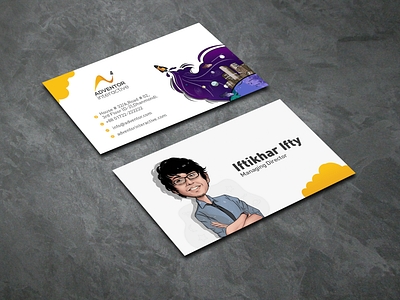 Illustration Business Card Design Mockup