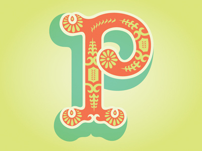 P drop cap hand lettering illustration illustrator letter lettering typography vector