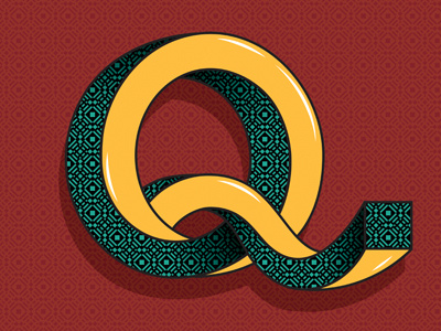 Q drop cap hand lettering illustration illustrator letter lettering typography vector