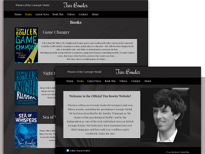 Tim Bowler: writer’s website redesign (My vision)