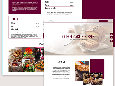 Coffeecakekisses.com website redesign. My vision of how it would