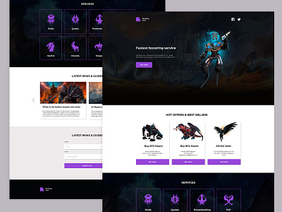 Landing page design for Boosting Website boosting website design gaming website design landing page design ux ui design web design website design