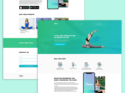 Yoga App Landing page design