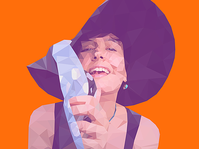 Self Portrait color colorful face hat illustration illustrator lowpoly polygonal portre poster selfportrait triangles