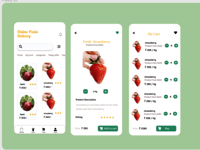 Fruit Delivery Application app art branding clean design graphic design icon typography ui ux