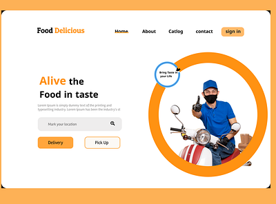 Food delivery clean design graphic design typography ui ux web