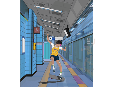 Cyberpunk - Subway Skater cyberpunk futuristic illustration illustration art illustrations