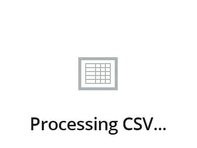 Processing CSV... animation datadriven loading