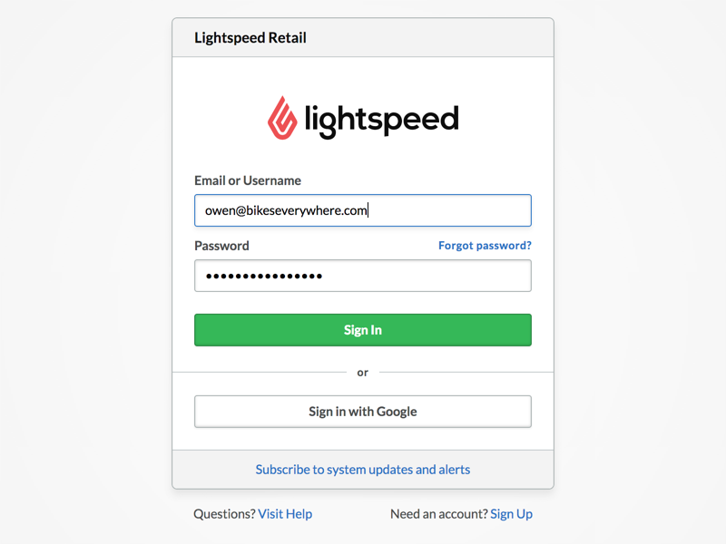 Lightspeed Retail New Sign In Page by Alexis Morin for Lightspeed on