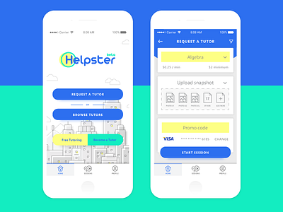 helpster.io - ui redesign abstract education education app geometric icon illustrator ios light minimal mobile app design startup logo ui ux vector app