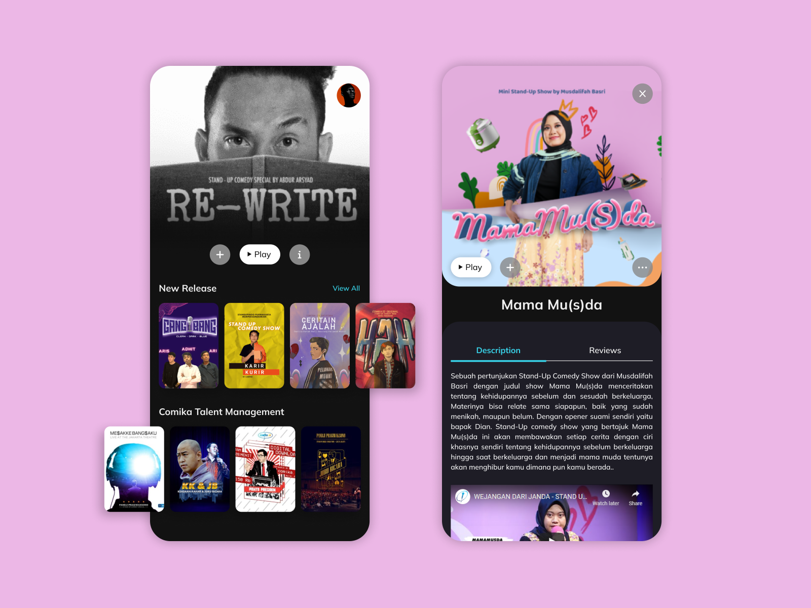 Standup Comedy App Comika.id Mobile App Design by Iqbal Nugraha on