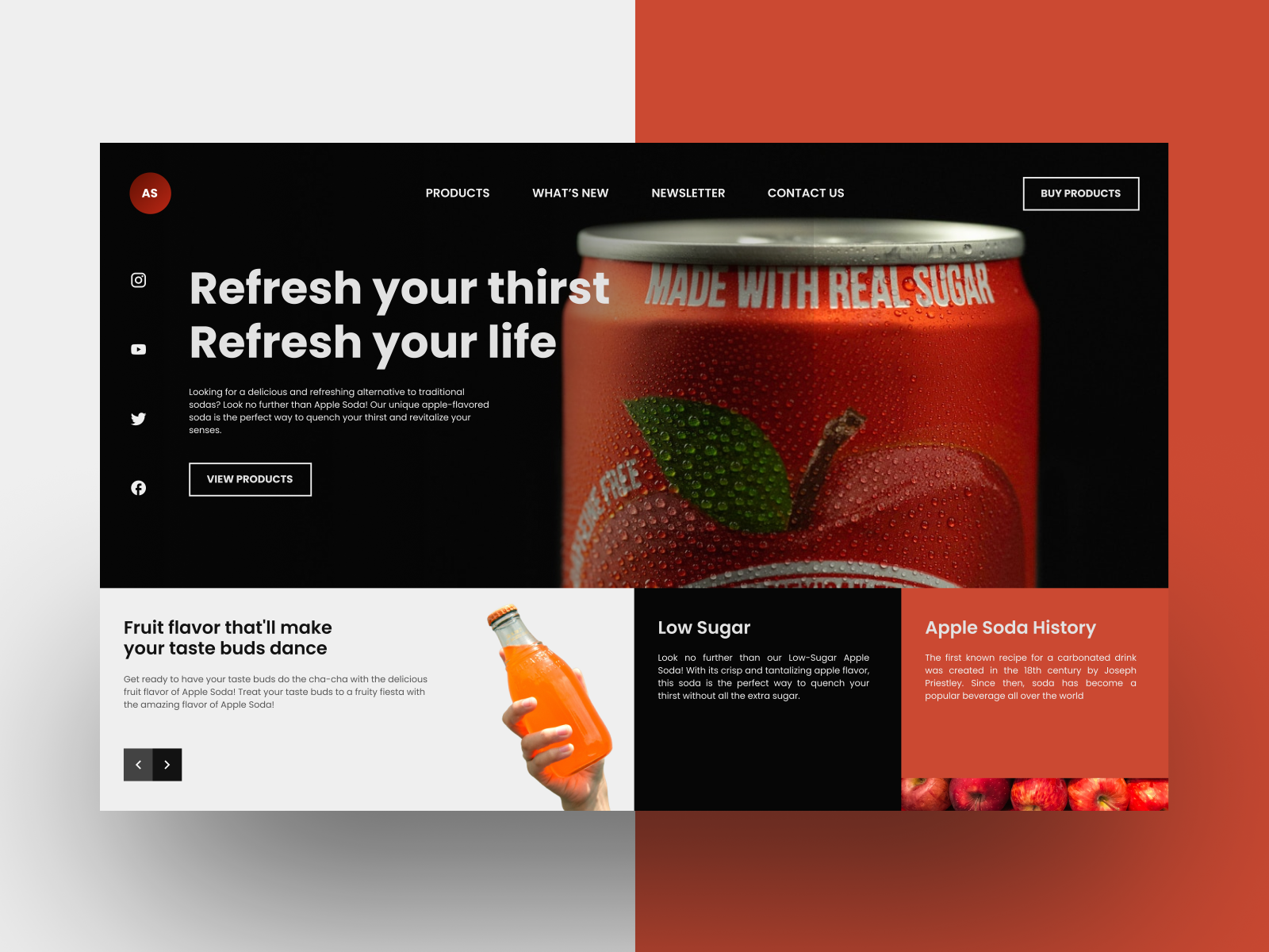 Exploration - Apple Soda Website by Iqbal Nugraha on Dribbble