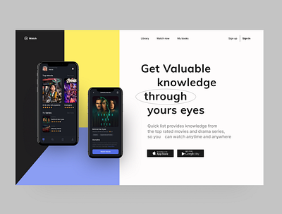 #Exploration - Web Watch figma figma design home page landing page design ui ux web web design web ui