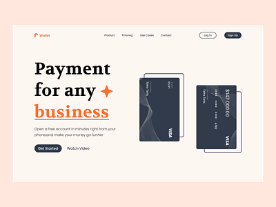 Landing Page Wallet app design design design web figma home page illustration landing page design logo mobile app ui ux web