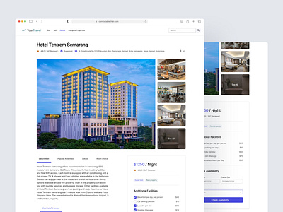 Web Hotel Booking Page 3d android animation branding clean design figma food graphic design illustration landing page design logo motion graphics responsive simple sports travel ui web website