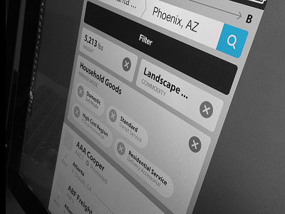 Stacked Mobile Filters filters flat illustrator interface ios mobile responsive ui wireframe