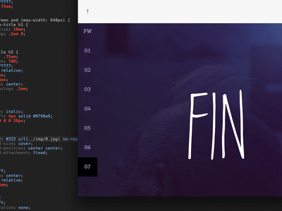 FIN code css designed in the browser hand drawn interface responsive screenshot typography