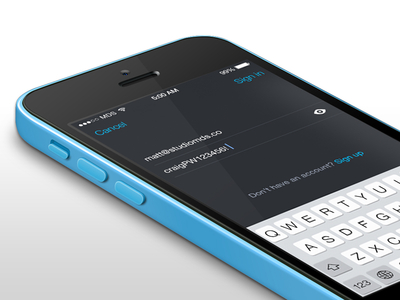Sign In form interace ios 7 iphone iphone 5c mobile sign in ui