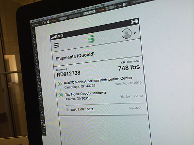 Shipments Wire ios 7 iphone mobile responsive ui ux wireframe