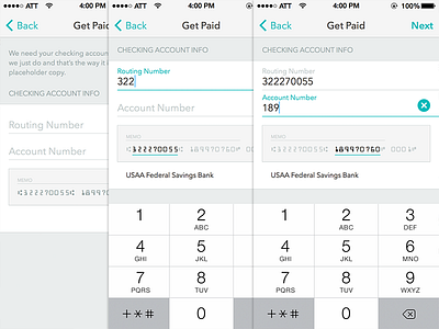 Smart Bank Account Input 