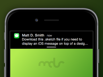 Free Sketch Download - iOS Message Notification download freebie ios iphone message mobile notification sketch