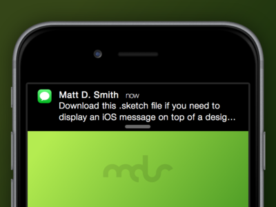 Free Sketch Download - iOS Message Notification download freebie ios iphone message mobile notification sketch