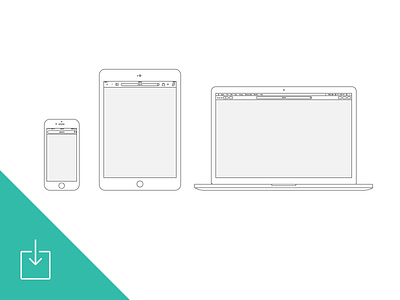 Apple Devices - Wireframe Download flow freebie ia illustrator mobile responsive ui ux wireframes