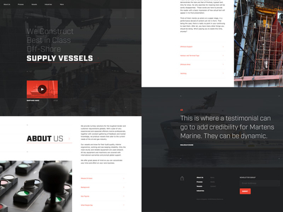 Martens Marine Home Concept footer input navigation quote responsive typography website