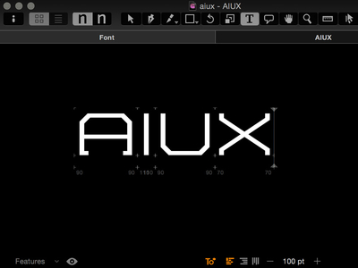 AIUX Logotype aiux branding glyphs logo logotype type design typography vector