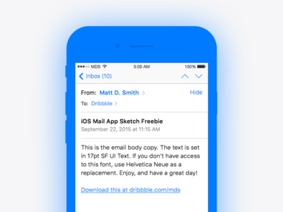 iOS Mail App - Sketch Freebie download free freebie ios mail sketch template