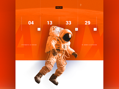 AIUXstronaut aiux astronaut countdown landing marketing photoshop roboto techy type ui