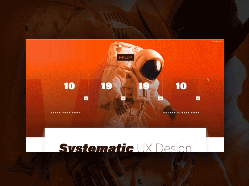 AIUX - We have lift-off! 🚀 aiux animation course illustrator landing responsive timer